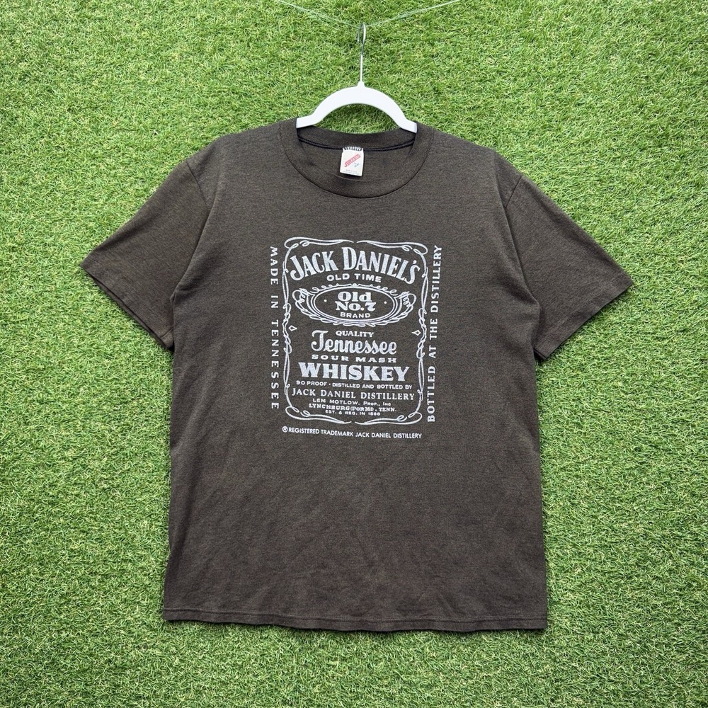 Vintage 80s Paper Thin Shirt Mens Large Jack Daniels Tennessee Whiskey Graphic